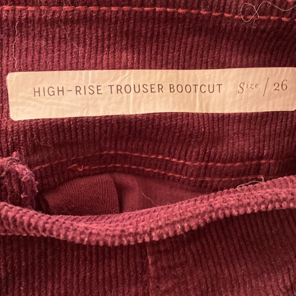 NWT Anthropologie High-Rise Pilcro Deep Wine Colored Corduroy Trousers S… - Picture 5 of 8